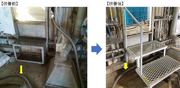 階段下を通したフレキホース